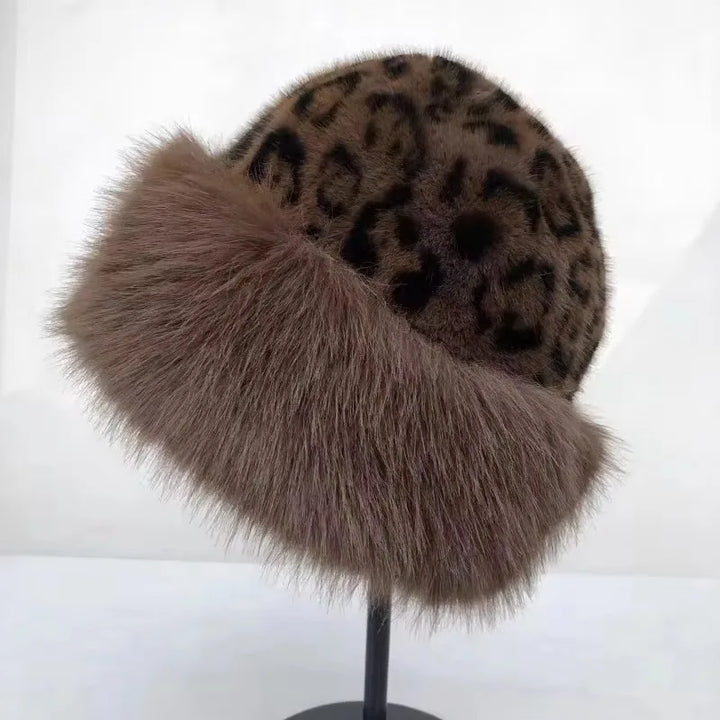 Cappello in pelliccia sintetica felina