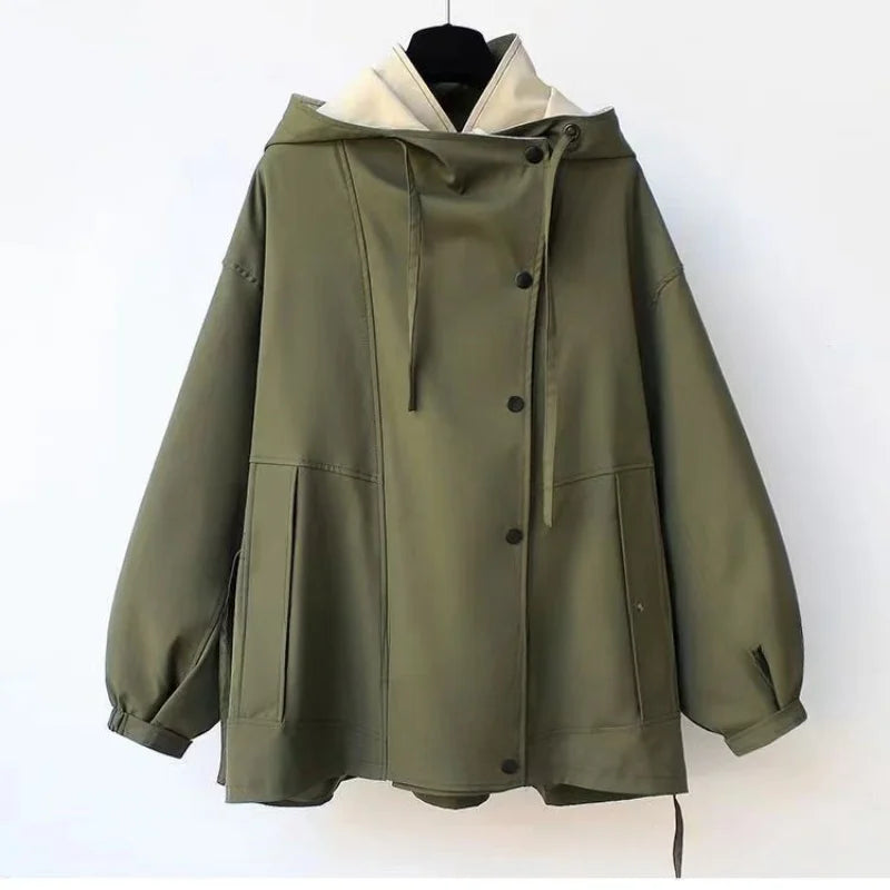 Xandra Cappotto a vento di tendenza con cappuccio