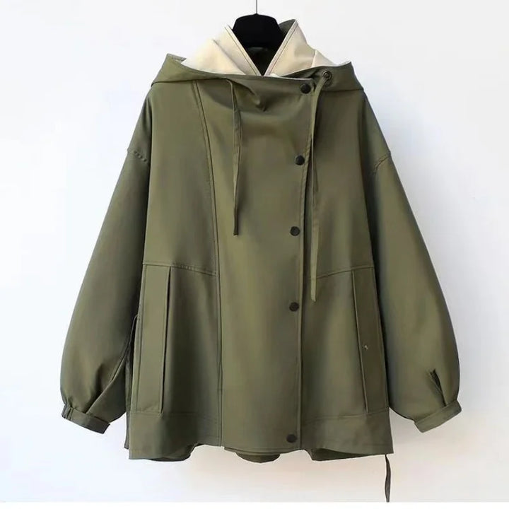 Xandra Cappotto a vento di tendenza con cappuccio