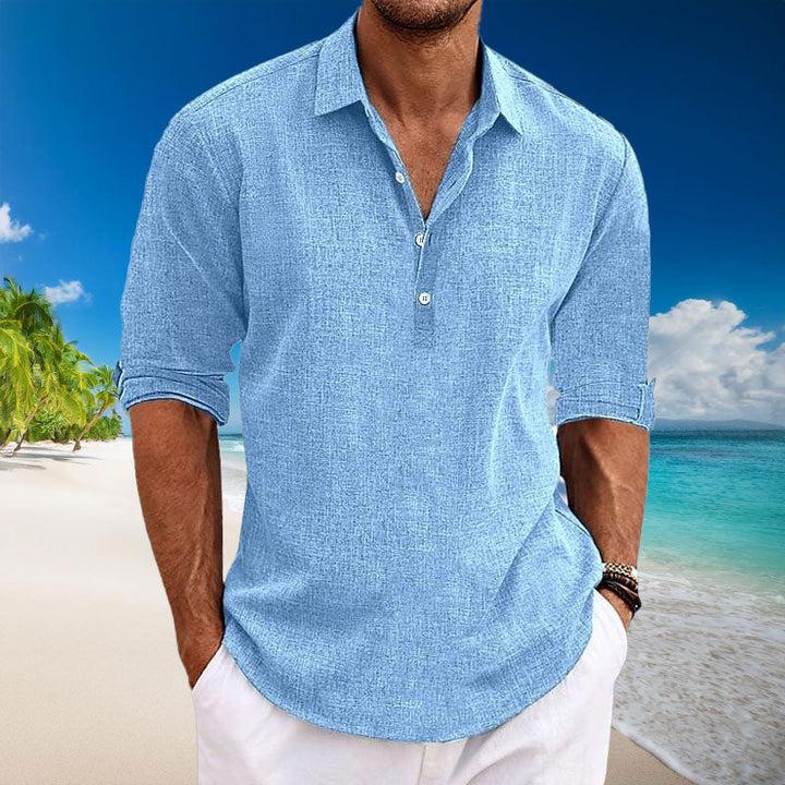 Tyler - Camicia casual a maniche lunghe in lino