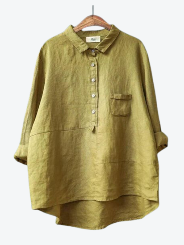 Camicia a maniche lunghe in lino da donna Rhea