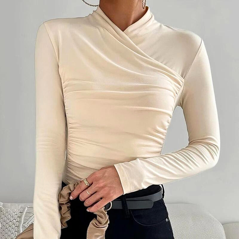 Top classico con scollo incrociato