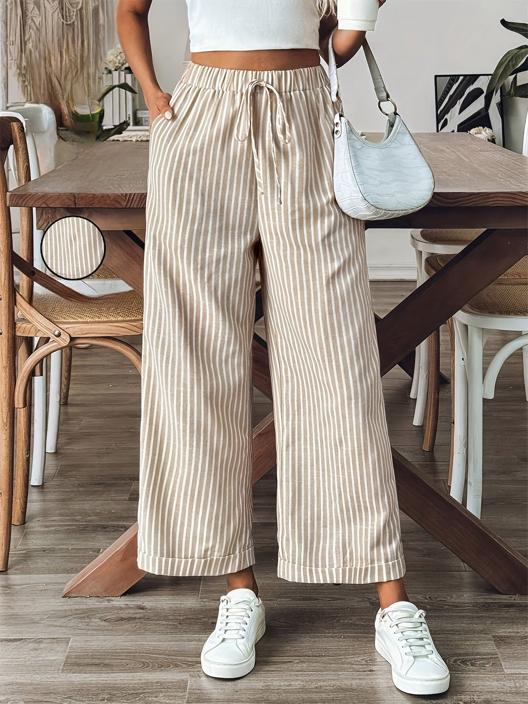 Pantaloni a righe Leona