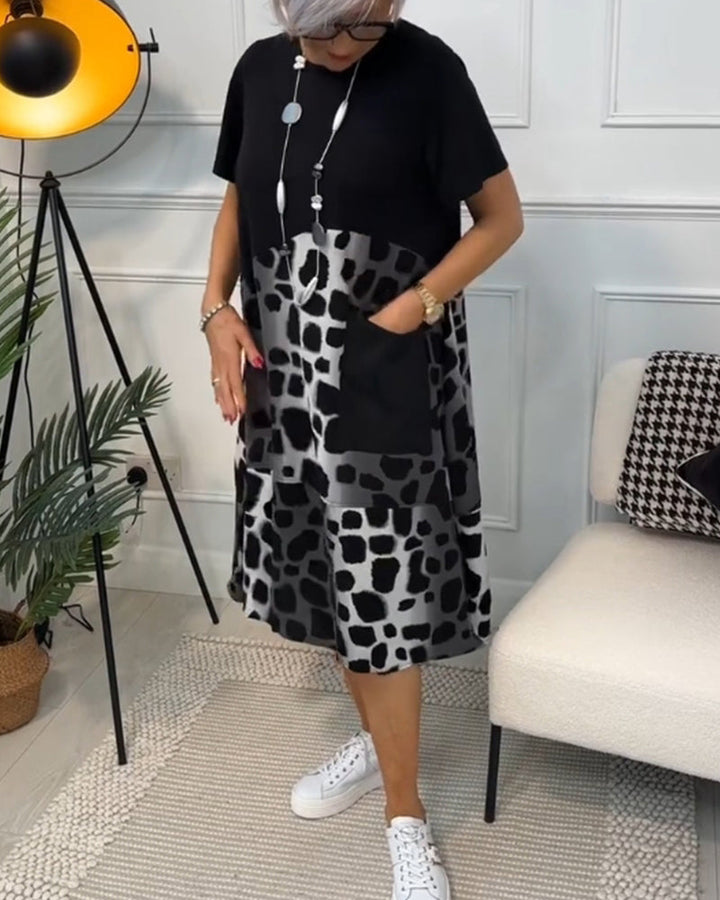 Adriana - Vestito midi a maniche corte da donna