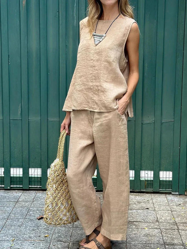 Set estivo Viviana in cotone lavorato a mano
