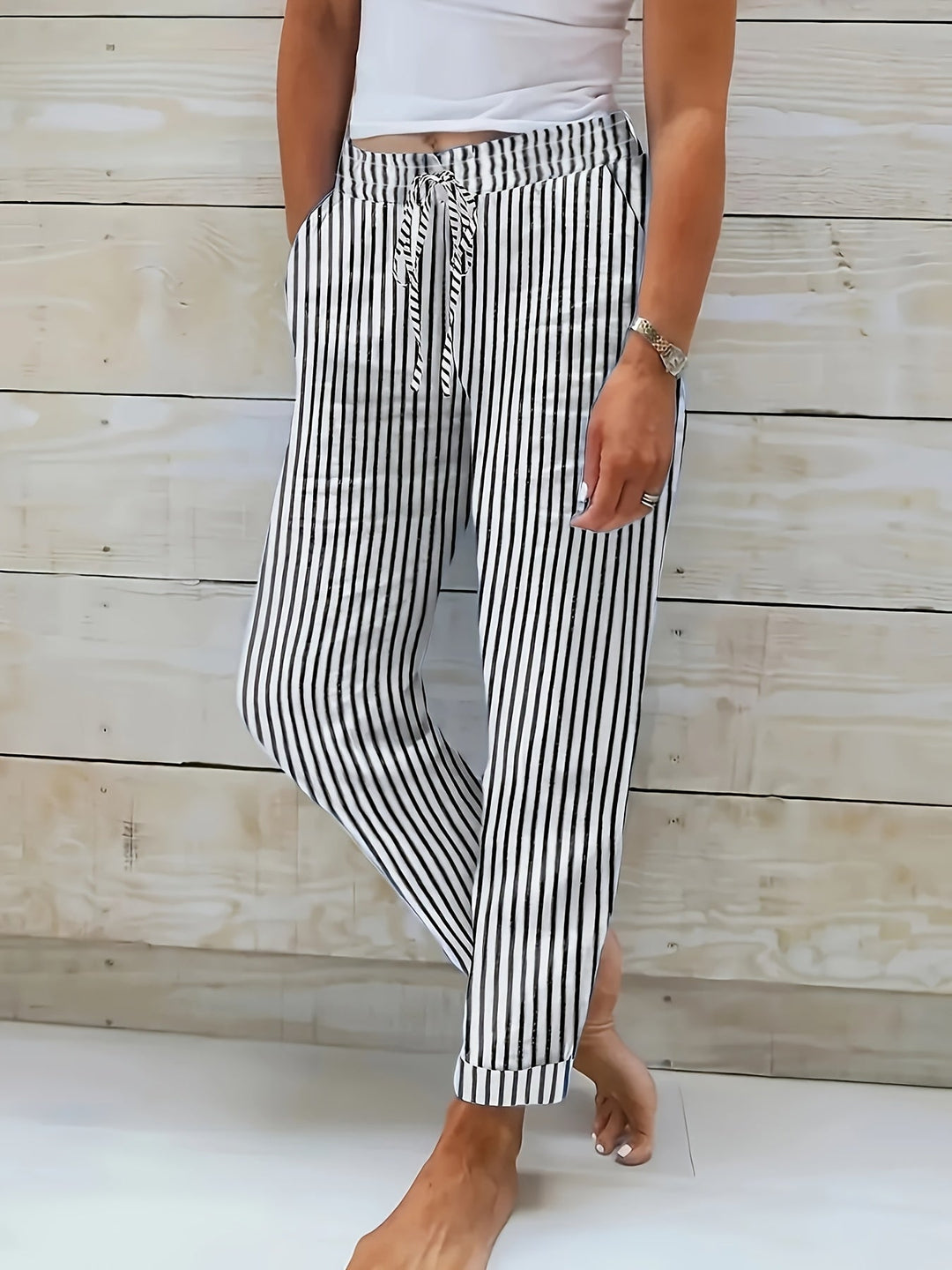 Pantaloni Olivia elasticizzati in vita