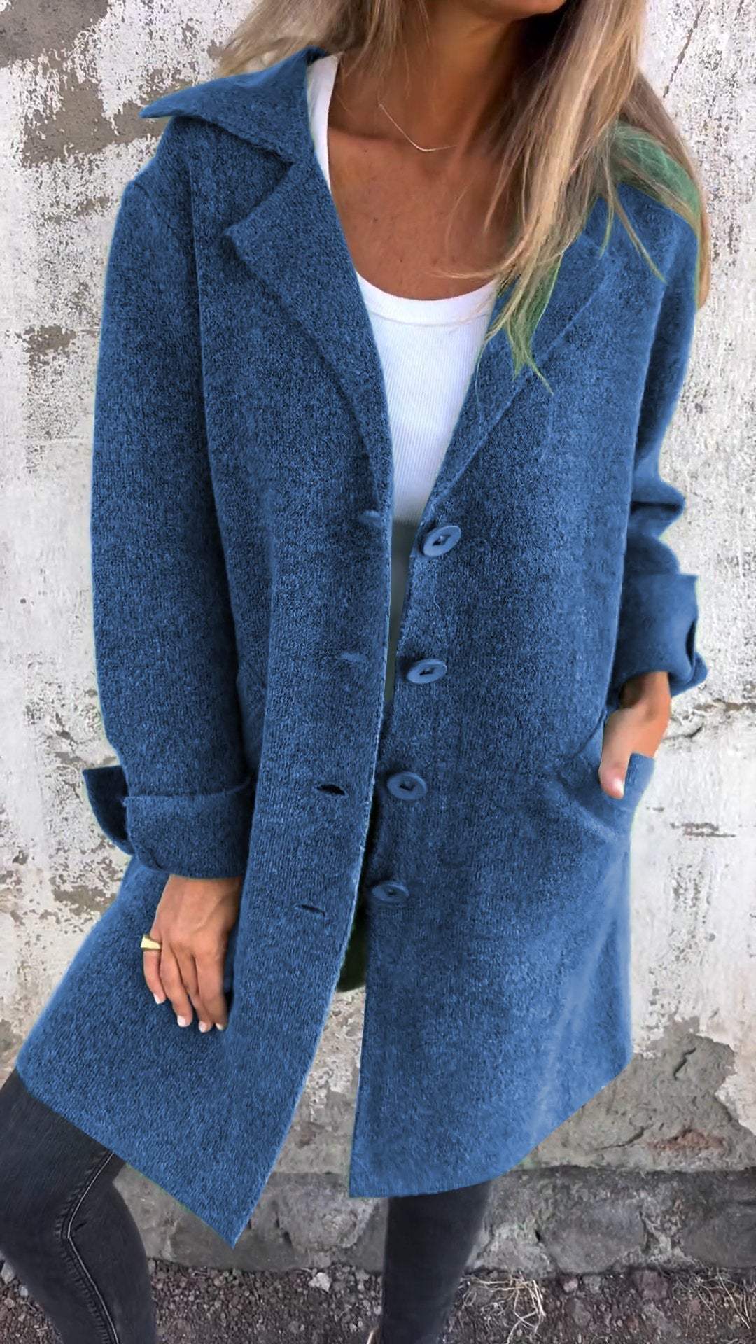 cappotto a maglia lunga ada