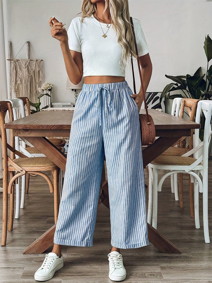 Pantaloni a righe Leona