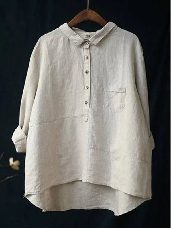 Camicia a maniche lunghe in lino da donna Rhea