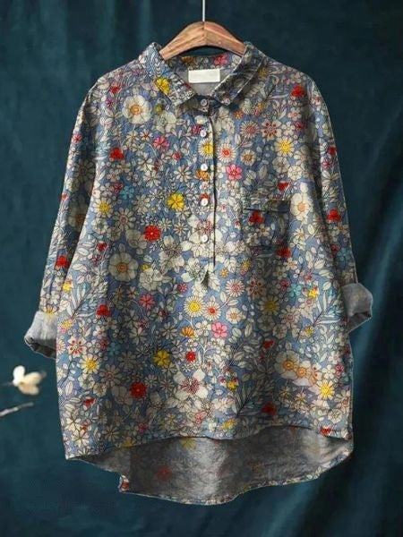 Camicetta con stampa floreale Lila