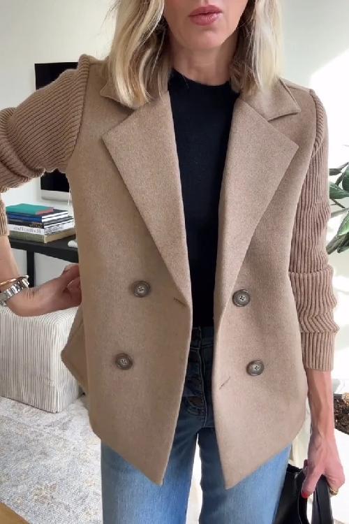 Cappotto casual con maniche patchwork Harper Button