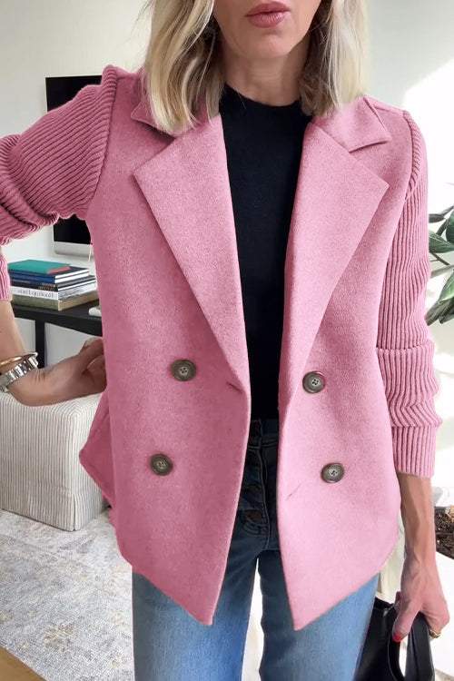 Cappotto casual con maniche patchwork Harper Button