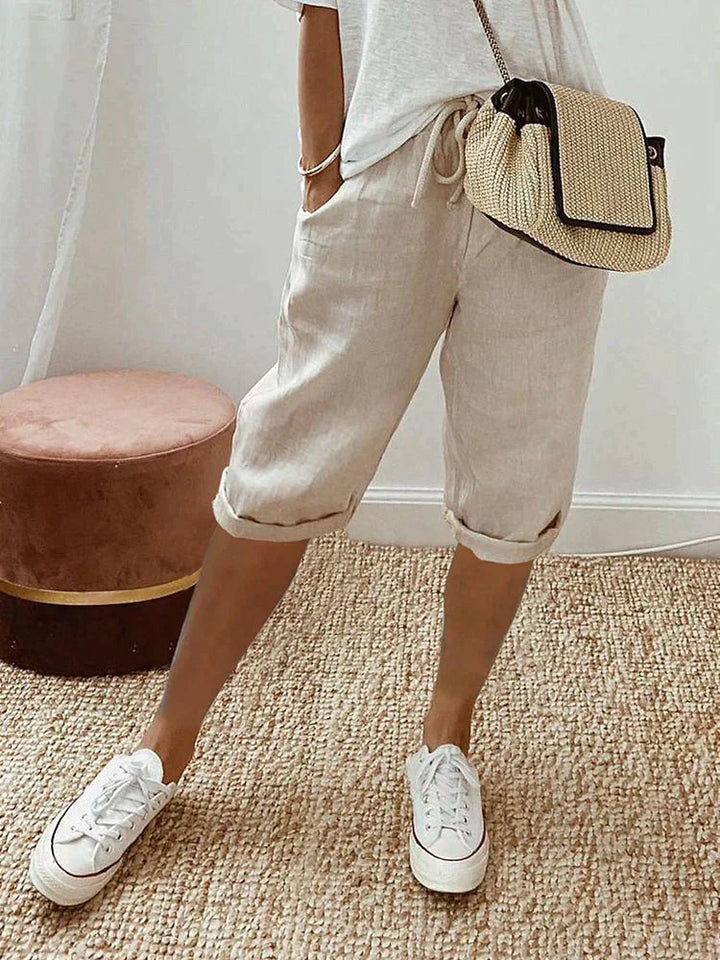 Pantaloni da donna EMMA in cotone e lino
