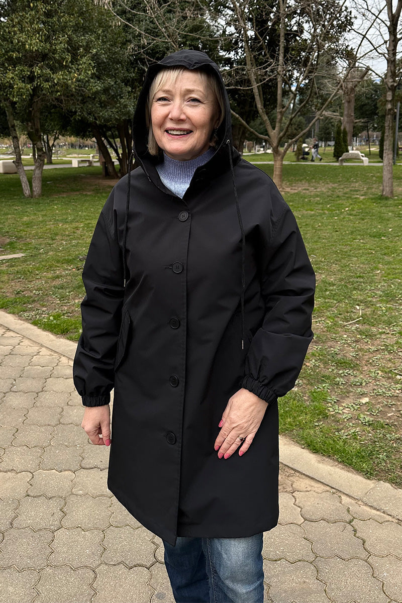 Giacca Leanne con cappuccio oversize resistente all'acqua